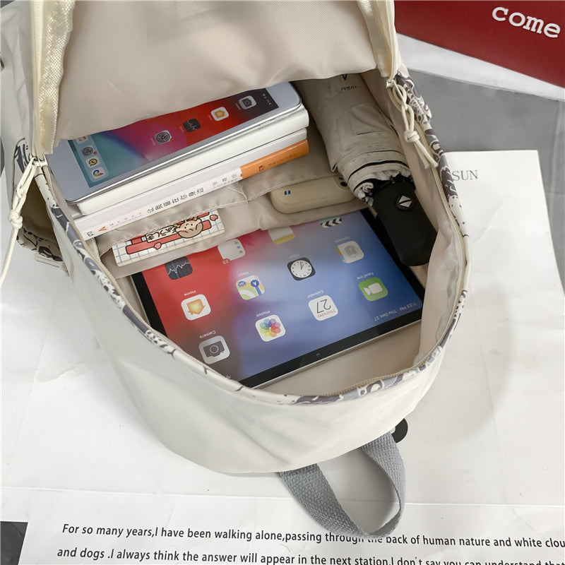 New backpack women's Korean version large capacity Harajuku ulzzang schoolbag ins high school student simple canvas backpack