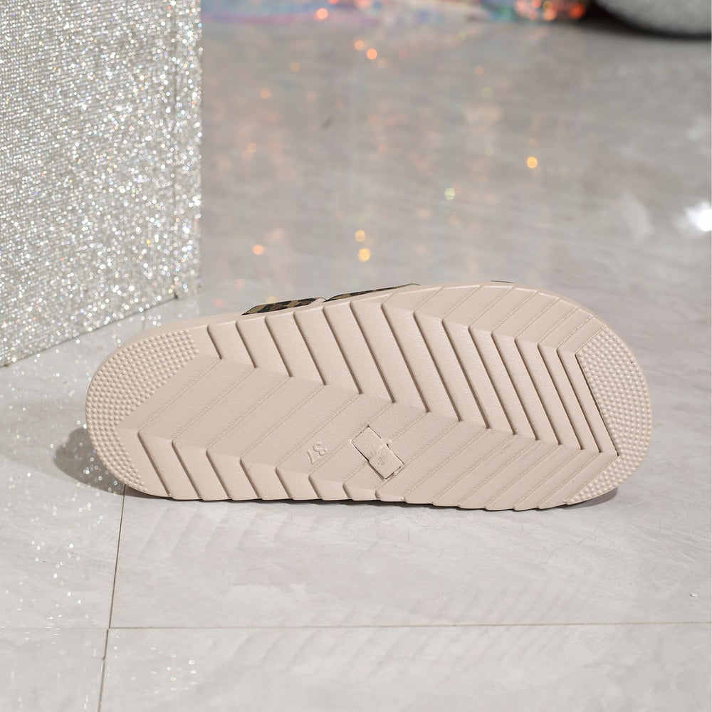 Home outwear slip-on slippers black cross cloth flats shoes casual double layer ivory white flats summer new style