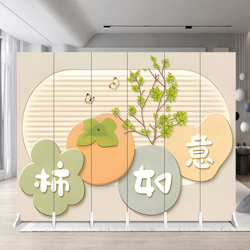 Screen partition cream style beauty salon small apartment persimmon persimmon bedroom office hotel live broadcast mobile folding