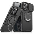 Suitable for apple 17 mobile phone case, lingke 360 magnetic holder, push window lens cover, anti-fall protective cover for iphone16
