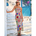 listing: new  women's original fashion bandeau bodycon printed dress