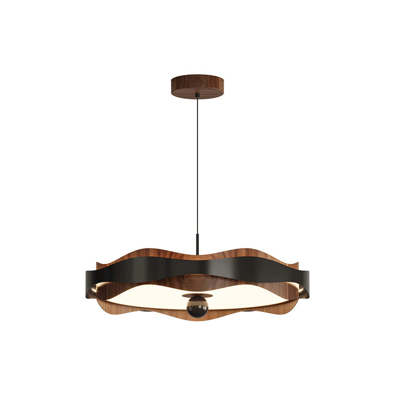 Living room ceiling light modern simple medium and ancient style walnut pattern full spectrum eye protection whole house lighting combination package