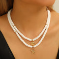 Colorful string necklace wholesale cross-border marine style starfish shell dolphin necklace niche design sense stacked necklace