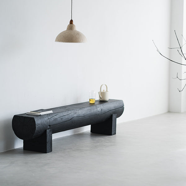 Wabi Stillwind carbonized bench log black TV cabinet clothing store shoe change stool B & B hotel lobby rest stool