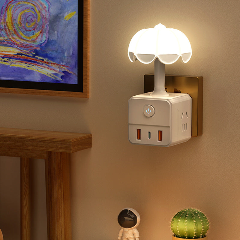 Voice-activated night light - smart bedside lamp with voice control for home, bedroom, reading, dorm room, and smart desk lamp with socket adapter