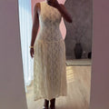 European and american cross-border women's clothing:  summer new arrivals - sweet & elegant mock neck slim-fit lace midi dress