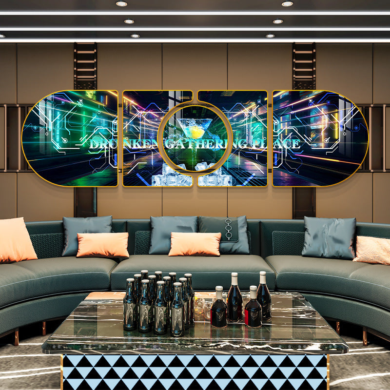 KTV box background wall creative painting bar clear bar atmosphere layout decorative painting nightclub image wall mural