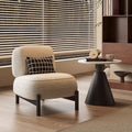 Cream style solid wood sofa chair normcore cashmere lazy lounge chair japanese style small apartment casual sofa seat