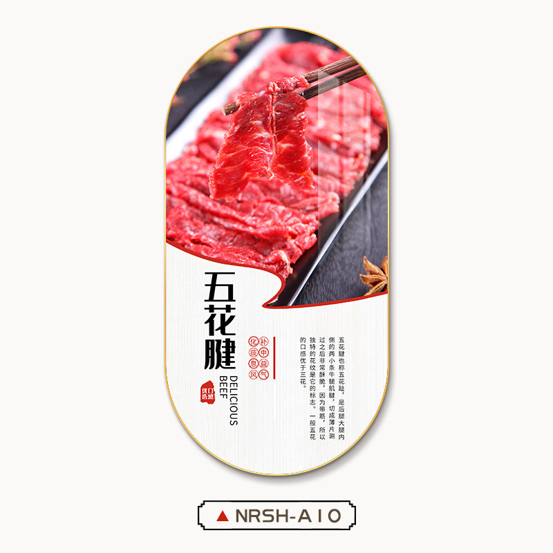 Chaoshan beef hot pot shop decorative painting beef part map poster mural hotel box restaurant barbecue shop hanging painting