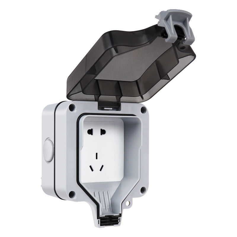Outdoor rainproof water box Household five-hole 10A socket Flame retardant 86 type panel switch Indoor and outdoor splash-proof box Exposed