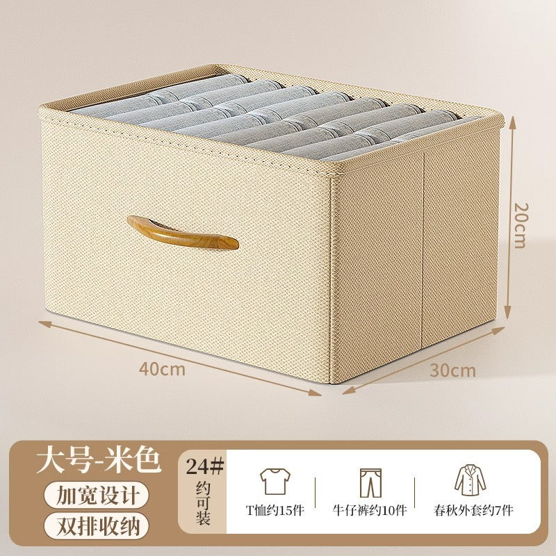 Clothes storage box, household wardrobe layered sorting box, clothing pants fabric drawer type folding storage artifact