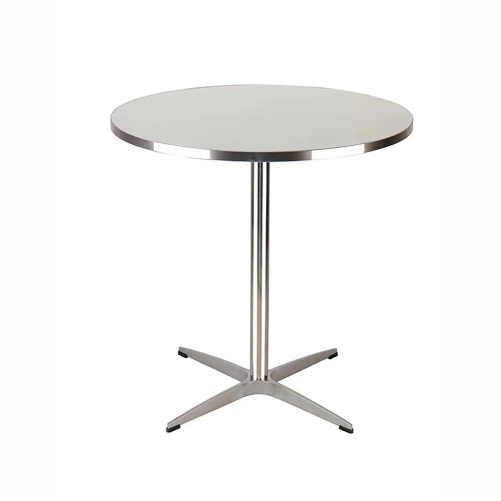 Export eames silver edge dining table modern casual korean round small apartment cafe office table desktop solid wood