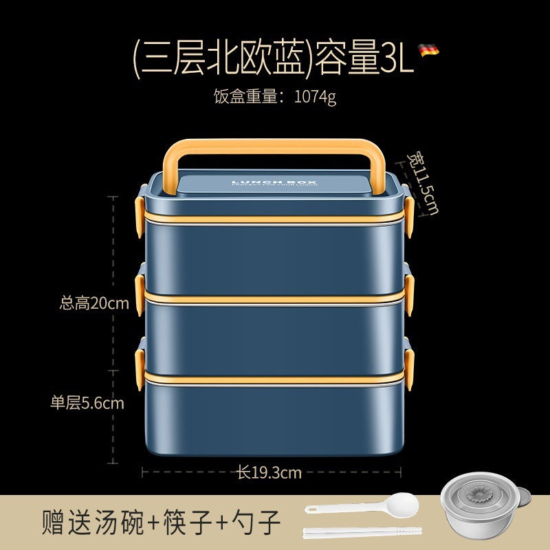 304 water-free thermal insulation lunch box Office workers hot rice artifact portable with rice lunch box Bento box thermal insulation lunch box