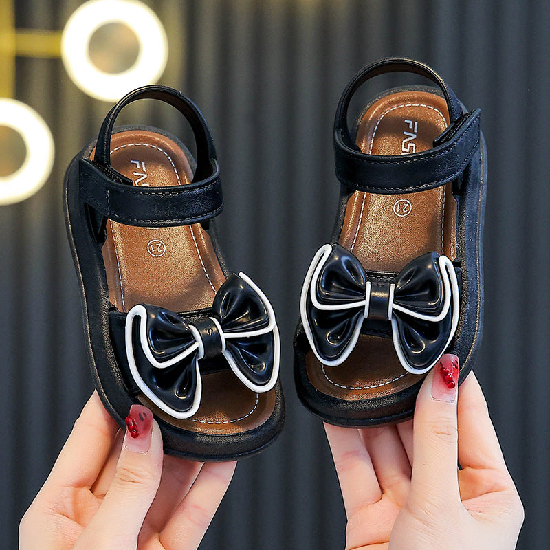 New summer princess sandals for girls: non-slip, soft-soled, bow-adorned sandals for toddlers and big kids - perfect for beach and everyday wear