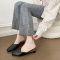 baotou half-drag outer wear sandals for women summer thick heel heightening non-slip crystal shoes lazy baotou half-drag women's export