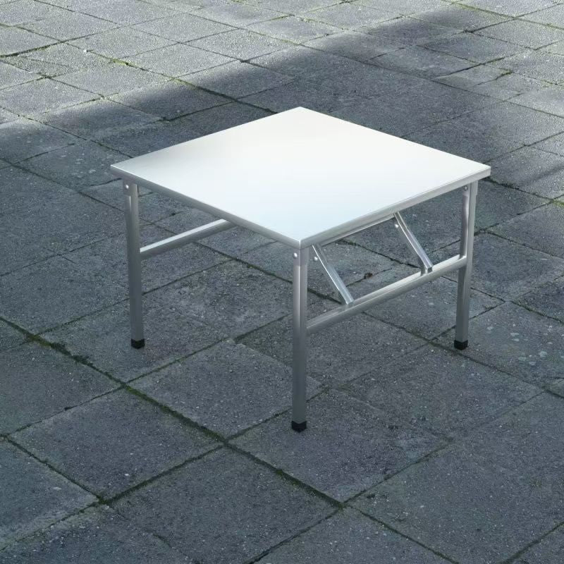 Stainless steel folding table - portable, collapsible camping, picnic, bbq table - street vendor night market - no assembly required - small square table