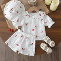 summer cross-border exclusive: baby & toddler printed polo shirt + shorts + hat three-piece set