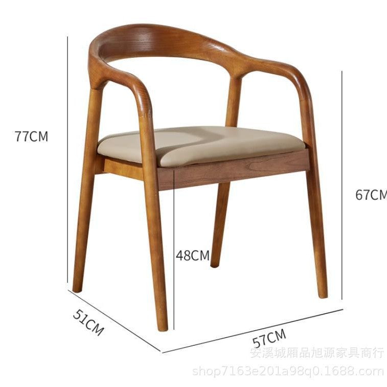 Chinese restaurant all solid wood dining chair creative study back chair Shu Mei Te chair sales department tea log negotiation chair