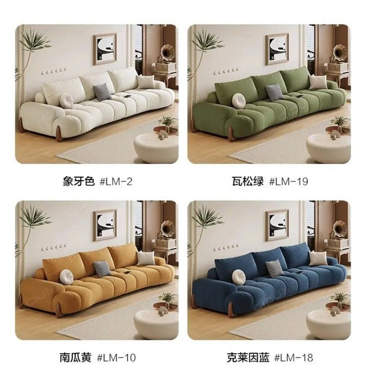 Cat paw fabric sofa - new minimalist design for small living rooms, creamy white, curved, trendy style