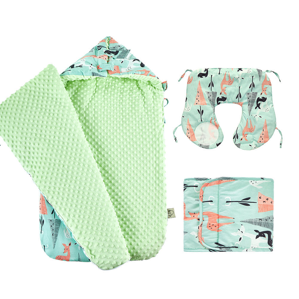 Yinxiu large baby anti-surprise autumn and winter thickened sleeping bag dual-purpose newborn holding quilt baby bean blanket sleeping bag