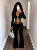 fall new arrival:  black tummy control, butt-lifting, flare leg pants - slimming, figure-flattering, long pants for activewear and everyday wear