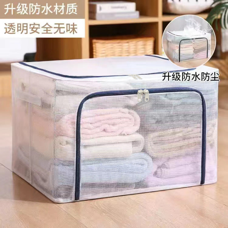 24L/66L/100L Clothes Storage Box Transparent Foldable