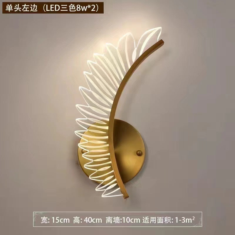Wall lamp Nordic LED bedroom lamp Modern minimalist creative staircase aisle lamp Streamer living room atmosphere bedside lamp