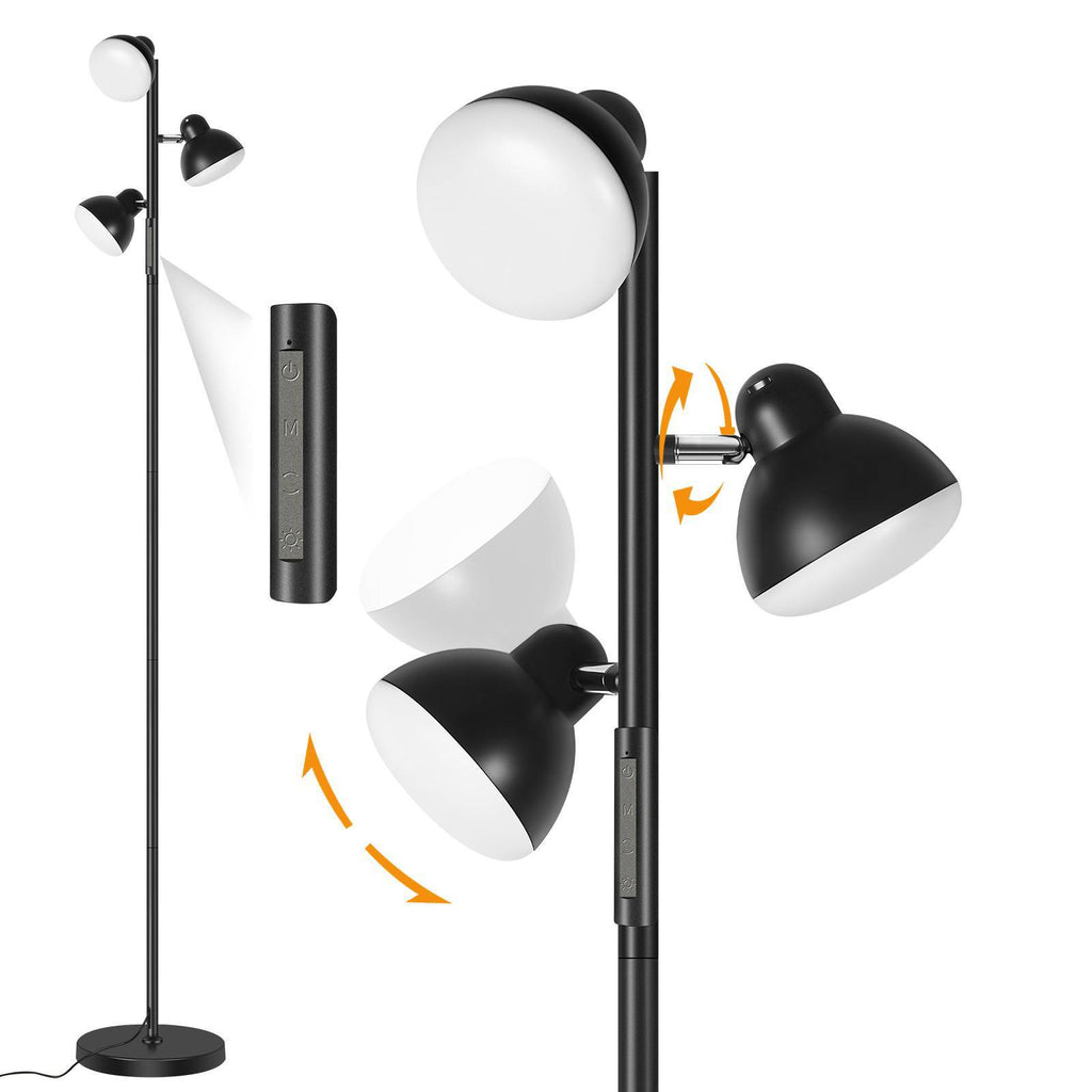 New three-head LED floor lamp modern simple living room bedroom study sofa decoration dimmable standing lamp