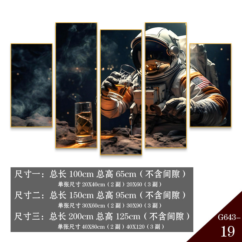 Bar wall decoration painting astronauts astronauts KTV background wall hanging painting Qingba pub nightclub box mural