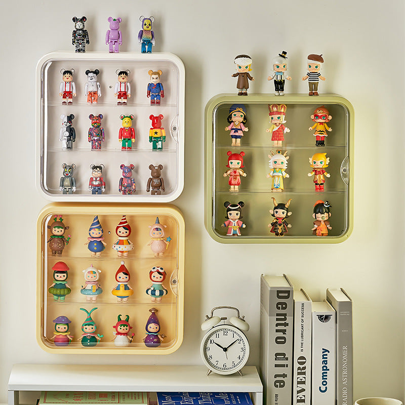POP MART figure wall-mounted storage display cabinet blind box storage wall cabinet transparent dust-proof doll storage box