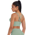 New women's seamless yoga tank top - criss-cross back, sports bra, fitness yoga wear, quick-dry, shock-absorbing sports bra