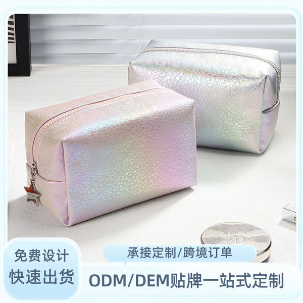 Customized factory new travel cosmetic bag gradual change color cosmetics portable large capacity storage waterproof tote bag