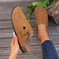 retro birkenstock shoes 2025 spring outwear fishing thick solenon-slip toe-cap half slippers women's soft bottom loafers
