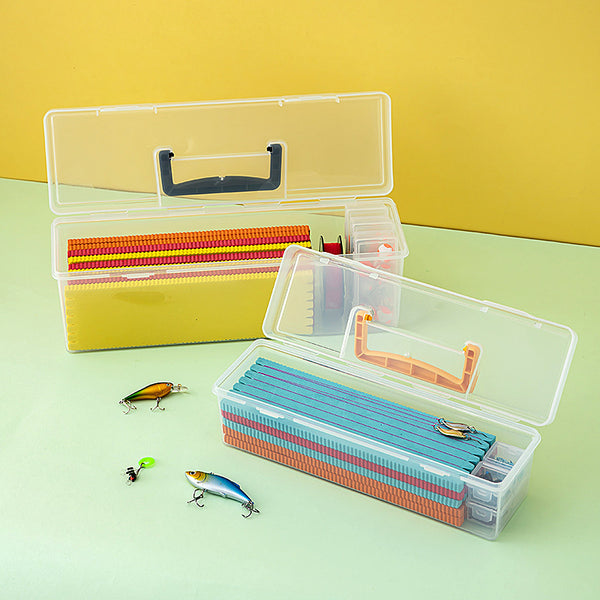 Portable Portable String Hook Storage Box Plastic Fishing Tackle Accessories Box Transparent Wire Winding Board Storage Outdoor Fishing Supplies