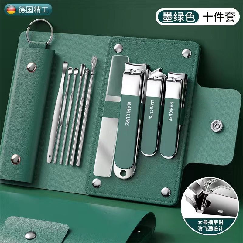 High-end stainless steel nail clippers, manicure tools, anti-splash boxed set - portable home use kit