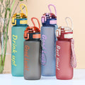 Carefully selected portable plastic water cup, outdoor sports food-grade water bottle, good-looking, large-capacity, drop-resistant, leak-proof straw cup