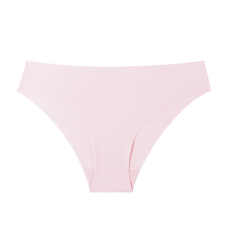 Multi-color european and american sexy seamless ice silk women's panties - breathable, invisible, minimalist low-rise underwear - ready stock wholesale