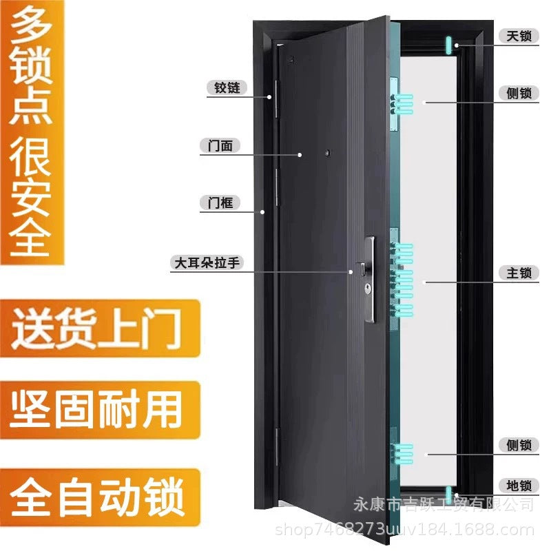 Factory direct sales wholesale security door 7cm entrance single and double double door entrance door rental house project door