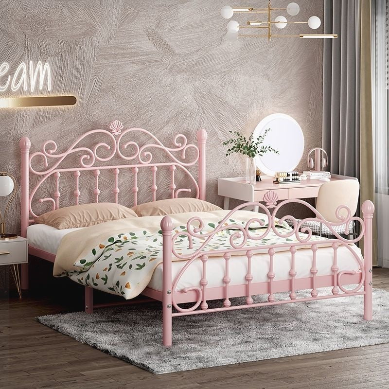 Wrought iron bed - thickened & reinforced, minimalist modern princess bed, trending online 1.8m, double bed, nordic single 1m, iron frame bed