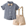 Summer new arrivals: korean & japanese style boys' outfit - plaid shirt, turn-down collar, short sleeve, fresh & stylish kids' clothing, perfect for birthday gifts