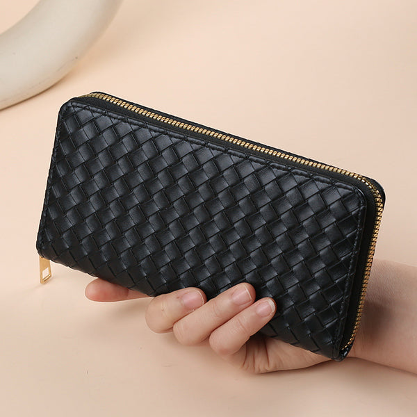 Cross-border women's wallet, female long Korean version of student fashion zipper thin wallet multi-card mobile phone wallet card bag