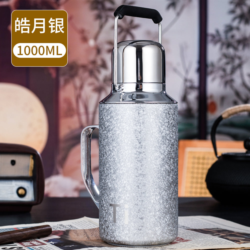 High-end titanium-coated machine cover retro thermal insulation tea cup health-preserving high-value titanium cup business gift box set gift water