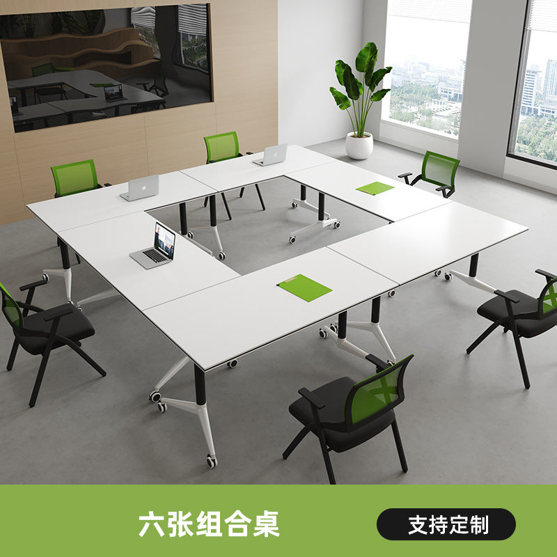 Desk trapezoidal foldable training table and chair combination patchwork bench conference table training room desk movable classroom