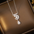 [titanium steel] cross-border popular diamond-encrusted digital necklace, high-end full-diamond light luxury pendant, copper-inlaid zircon clavicle chain jewelry