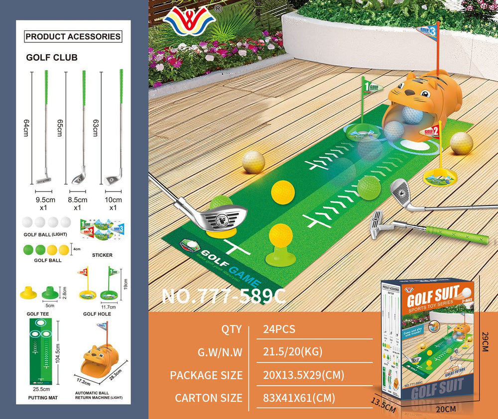 Kids' golf set - indoor/outdoor pull rod telescopic box - sports toy - parent-child interactive - realistic portable golf kit