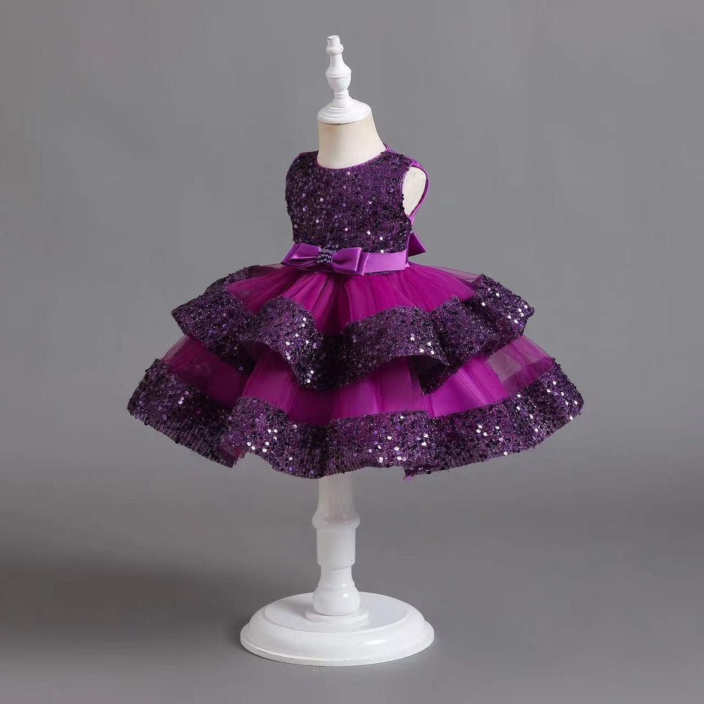 Exportgirlnew arrivalkids dresssequinprincess dressfemale baby first birthday dresskids dress