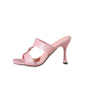 2026 new pink stiletto heel sandals - women's luxury-inspired open-toe sandals with buckle strap, fashionable and versatile