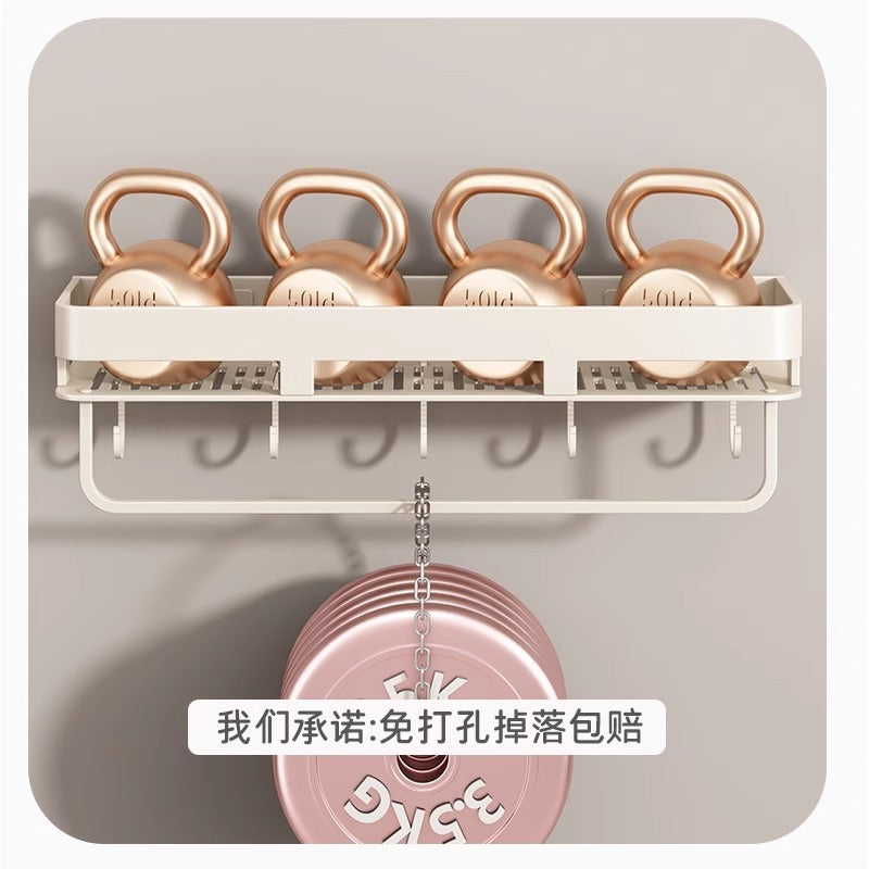 Space Aluminum Cream Wind Toilet Wash Desk Shelf No Punching Toilet Bathroom Toilet Wall Hanging Storage Rack