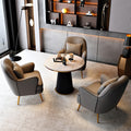 One table and three chairs [leather coffee table]