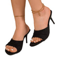 2026 summer new fashion open-toe stiletto suede high heel sandals - comfortable casual style fashion slides